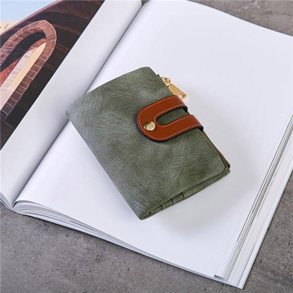 Women's Rfid Small Bifold Leather Wallet Ladies Mini Zipper Coin Purse id card - Picture 4 of 8